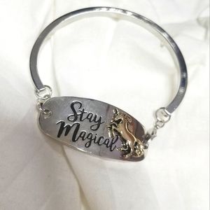 Stay Magical Unicorn bangle with changeable charm